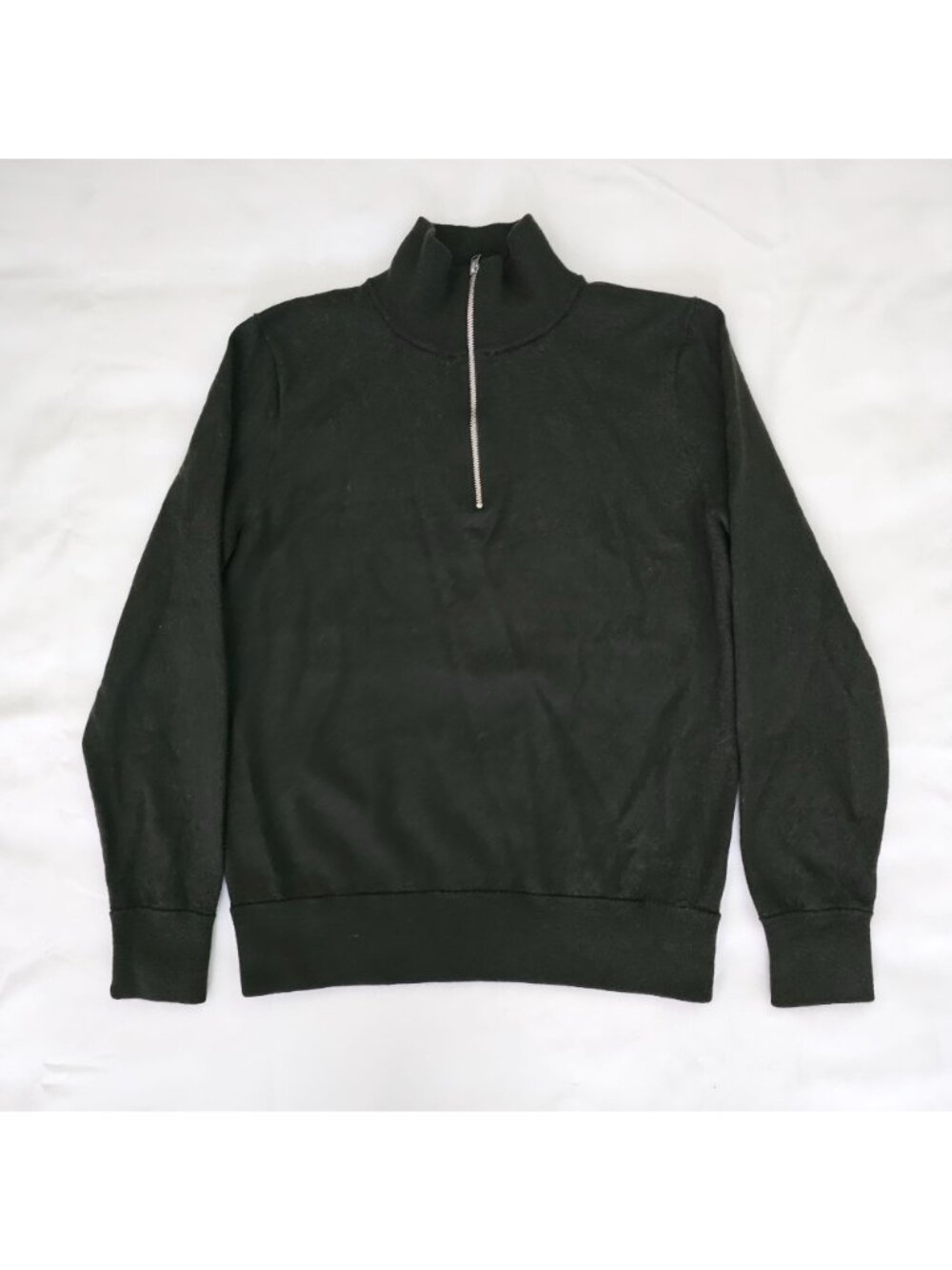 J. Crew Gray 100% Merino Wool Quarter Zip Long Sleeve Pullover Sweater Sz Large - Picture 3 of 13